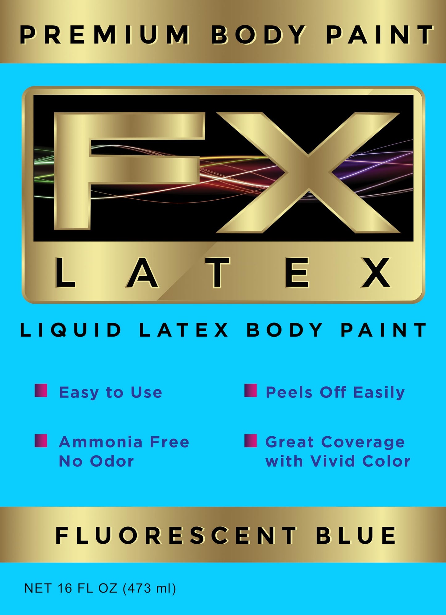 Liquid Latex - Face and Body Paint, Ammonia Free, Easy On and Off, Cosplay Makeup, Create Professional Monster, Zombie Arts 16 Oz (Fluorescent Blue) Beauty & Personal Care Liquid Latex Fashions