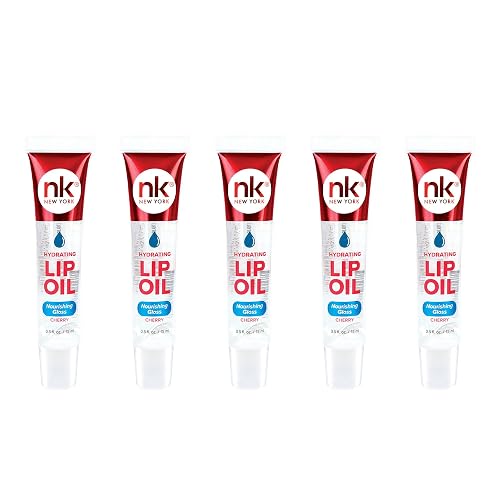 Nicka K Hydrating Lip Oil Nourishing Glass (CHERRY-5PK) Beauty & Personal Care NICKA K NEW YORK