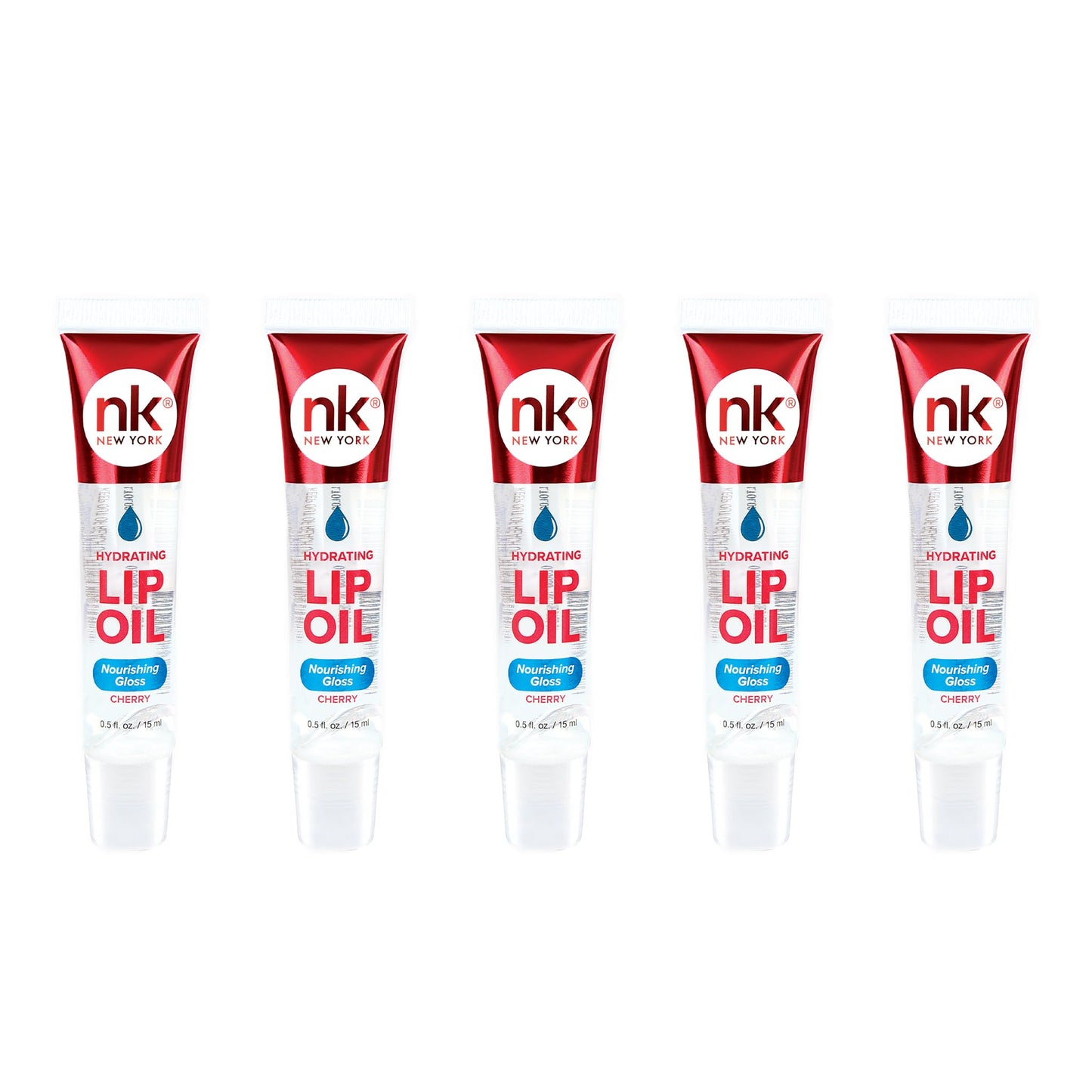 Nicka K Hydrating Lip Oil Nourishing Glass (CHERRY-5PK) Beauty & Personal Care NICKA K NEW YORK