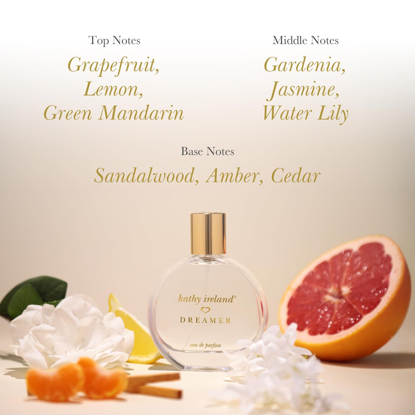Kathy Ireland Dreamer - Citrus, Floral, Woody Perfume for Women - Eau de Parfum with Grapefruit, Lemon, Green Mandarin, Gardenia Notes - 3.4 oz Beauty & Personal Care Kathy Ireland