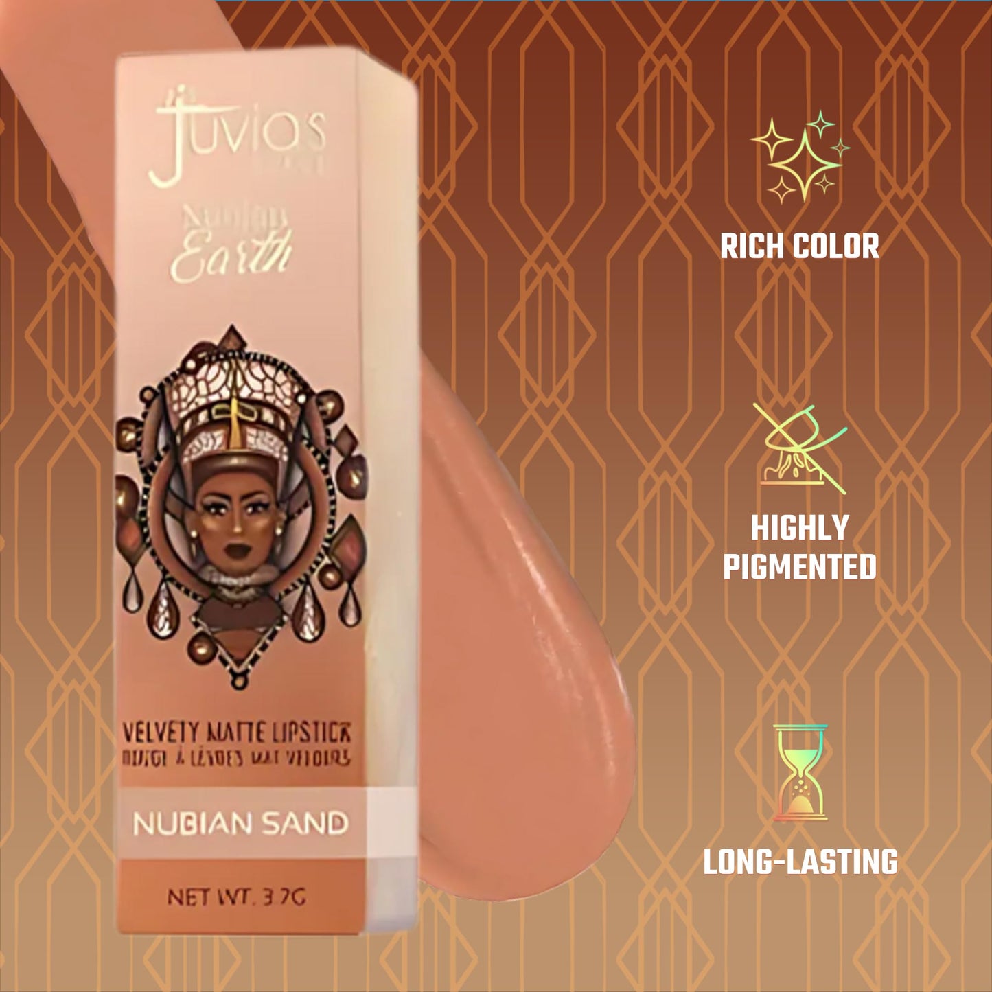 Juvia's Place Nubian Earth Matte Lipstick Nubian Sand - Hydrating, Long-lasting, Richly Pigmented Lip Makeup, Creamy Lipstick with Matte Finish, Beauty & Personal Care Juvia's Place