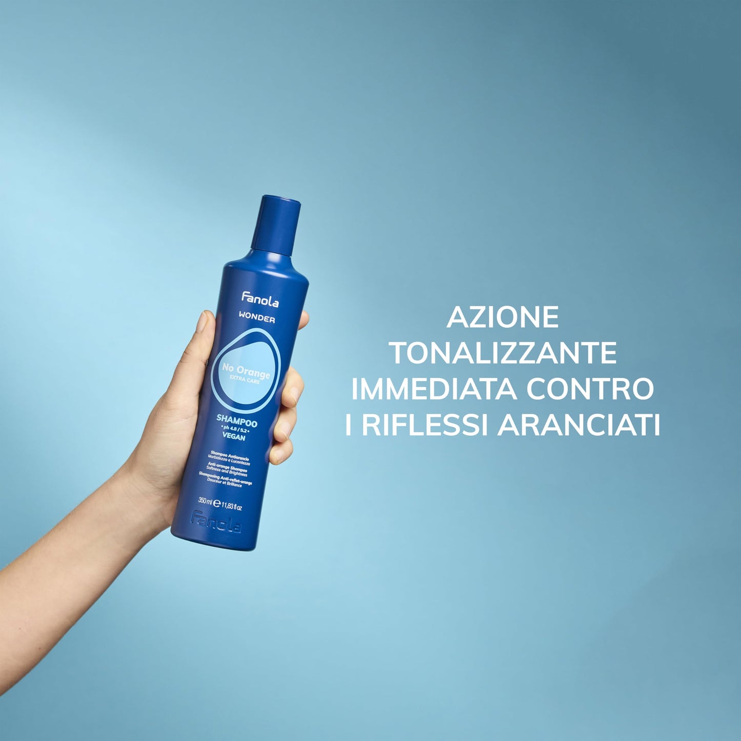 Fanola Wonder Blue Shampoo for Brunettes - Toning Hair Color Shampoo for Light Brown to Platinum Strands - Neutralizes Orange & Brassy Tones - Vegan Beauty and Personal Care Fanola