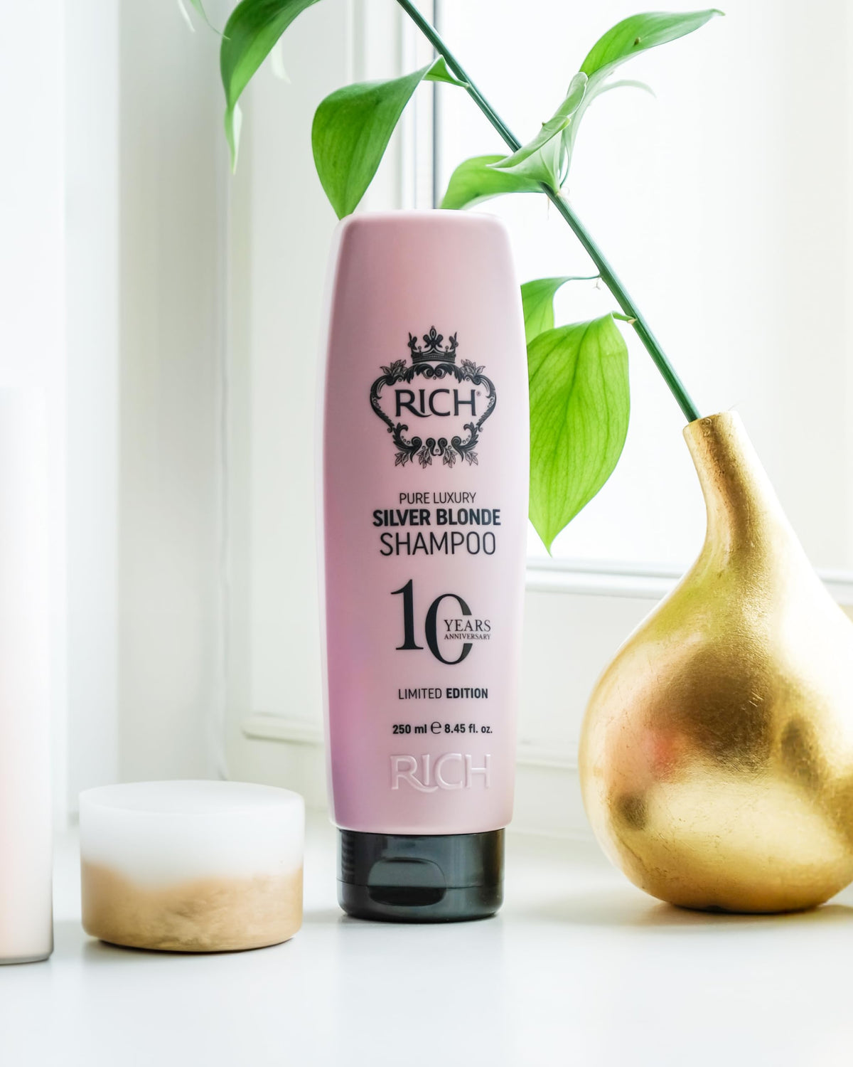 RICH Pure Luxury Silver Blonde Shampoo - Purple Shampoo for Blonde, Platinum, Bleached, Silver, Gray, Ash & Brassy Hair - No Yellow Tones - 8.45 Oz