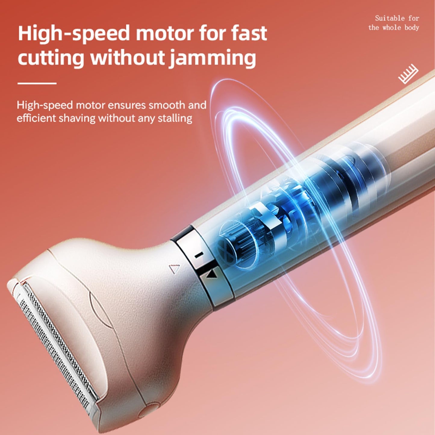 Women's Electric for Legs, Underarms & Bikini Area - 2-in- Rechargeable Hair Trimmer with Dual Replaceable Heads, 7000 RPM, IPX6, Rose Gold Beauty and Personal Care ZJchao