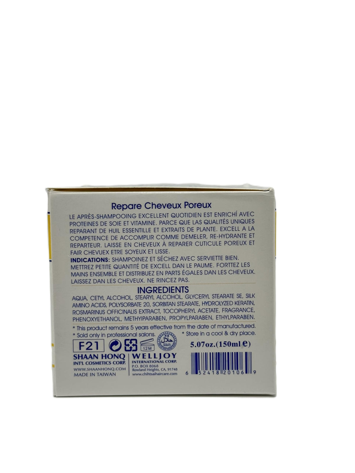 Chihtsai No. 12 INSTANT Treatment, Repair Porous Hair Conditioner (with Sleek Steel Pin Tail Comb) Silk Protein and Vitamin E, Number 12 (5.1 oz / 150