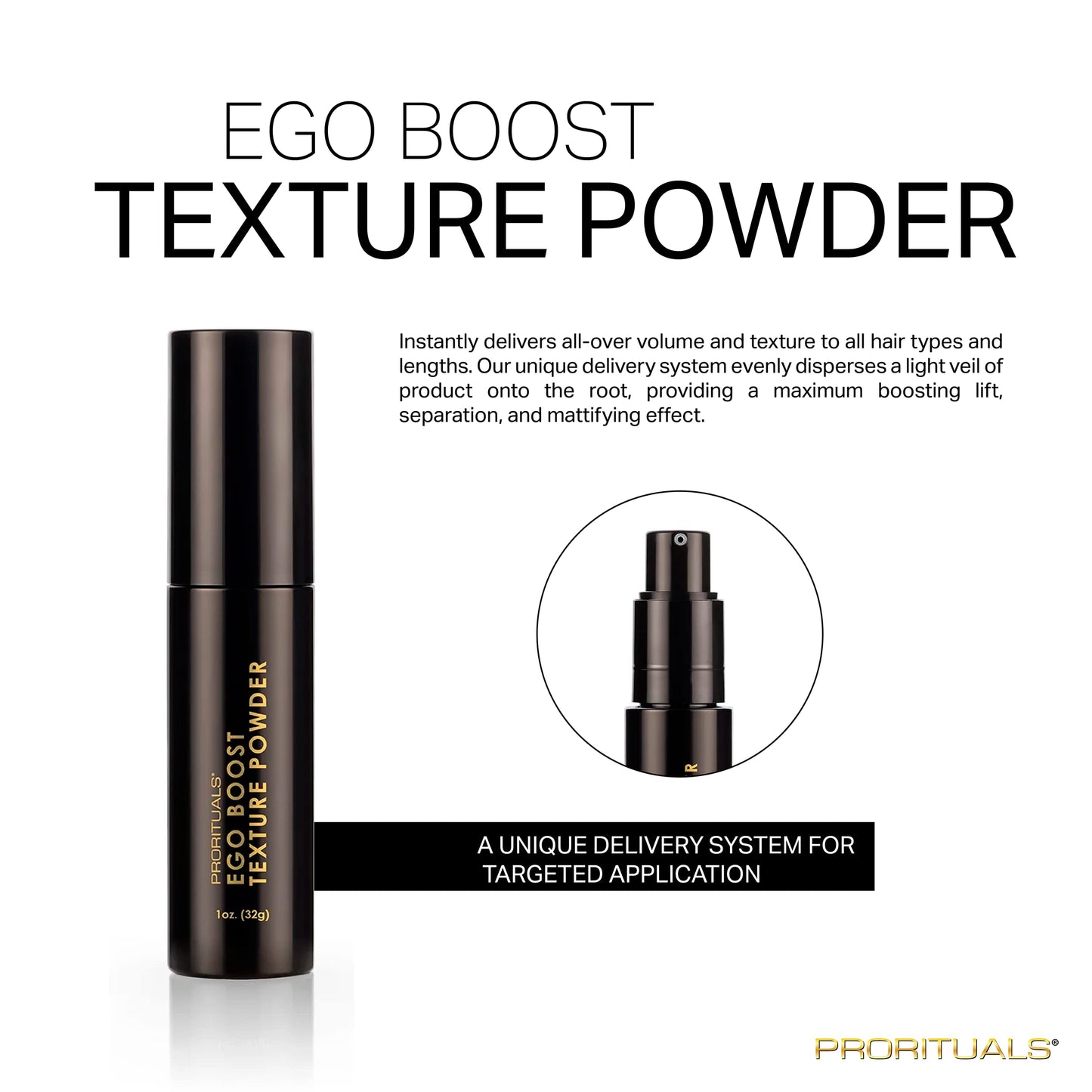 Prorituals Ego Boost Texture Powder - Unisex, Texturizing Hair Styling Powder, Volumizer for Instant Volume for Fuller Hair, Adds Texture, 1 oz Beauty & Personal Care Prorituals