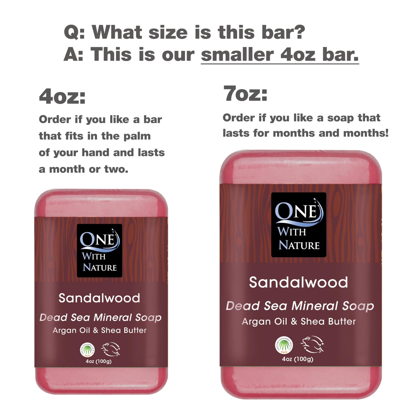 One With Nature Dead Sea Salt Sandalwood Soap 4oz 3-Pack - Purifying and Exfoliating Soap Bar with Dead Sea Minerals and Sandalwood for Face & Body Beauty & Personal Care One With Nature