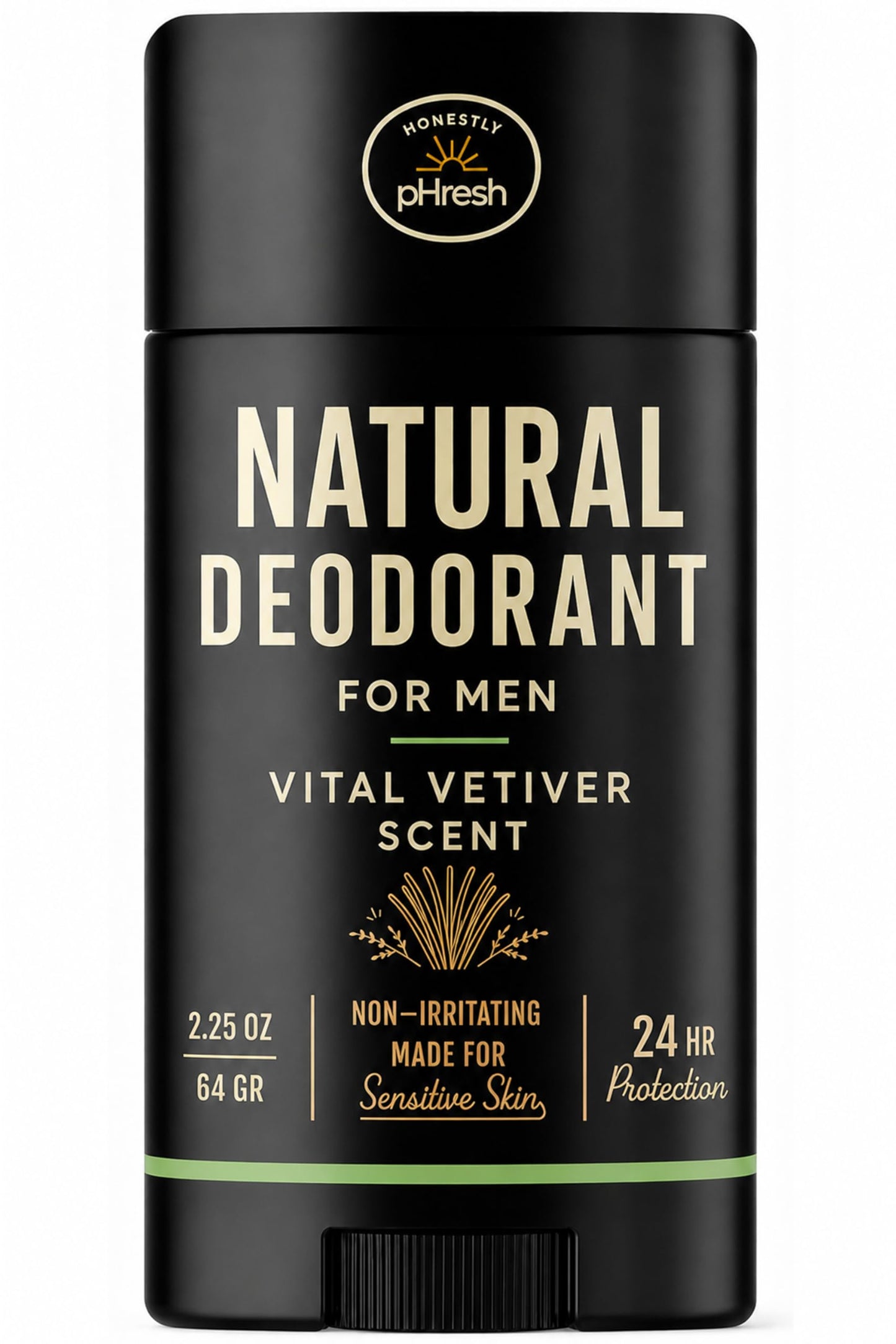 Honestly pHresh Prebiotic Natural Deodorant for Men - Aluminum & Baking Soda Free with 24 Hour Odor Protection. Clean Vegan Deodorant for Sensitive Beauty and Personal Care Honestly pHresh