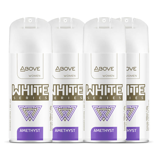 ABOVE White Series Body Spray, Amethyst, 4 pcs - Deodorant Spray - Masks Perspiration Odors - Long-Lasting Dry Spray - Paraben-Free - Cruelty-Free Beauty and Personal Care ABOVE