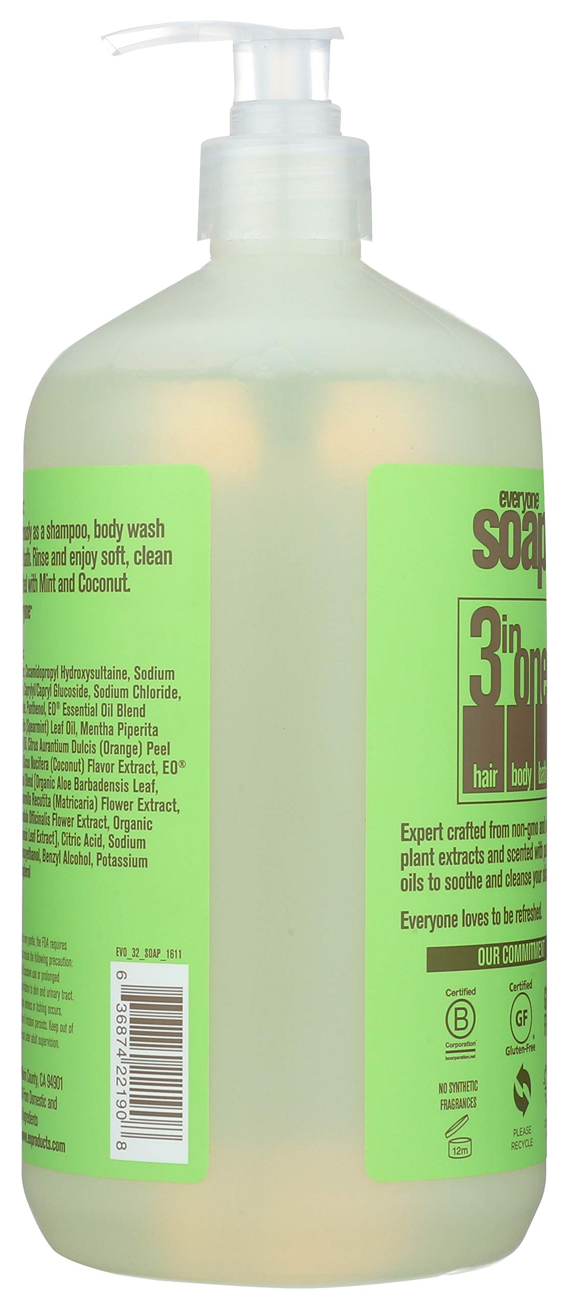 EO Products Natural Everyone Hand Soap Liquid, Mint and Coconut, 32 Ounce Beauty & Personal Care EO