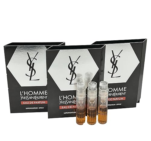 YVES SAINT LAURENT Sample Perfume MEN YSL Men Sample Perfume L'Homme EDP Spray Trial Size Partially Filled Vials 1.2 ml / 0.04 fl oz (set of 3) Beauty & Personal Care Yves Saint Laurent