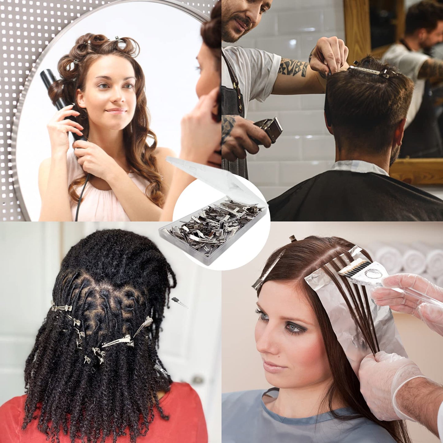 60Pcs Metal Styling Duck Billed Hair Clips, Silver Alligator Roller Clips for Women's Long Hair Styling Sectioning and Pin Curls, Bow DIY, with Case Beauty & Personal Care HiJeaton