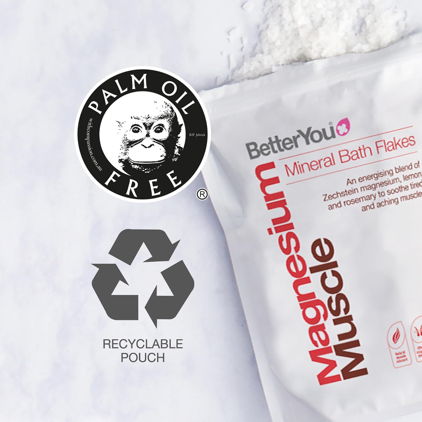 BetterYou Magnesium Muscle Bath Flakes - Mineral Bath Salts for Muscle Recovery - Post-Workout Soak for Sore Muscles - Natural Magnesium - 2.3 lb Beauty and Personal Care BetterYou