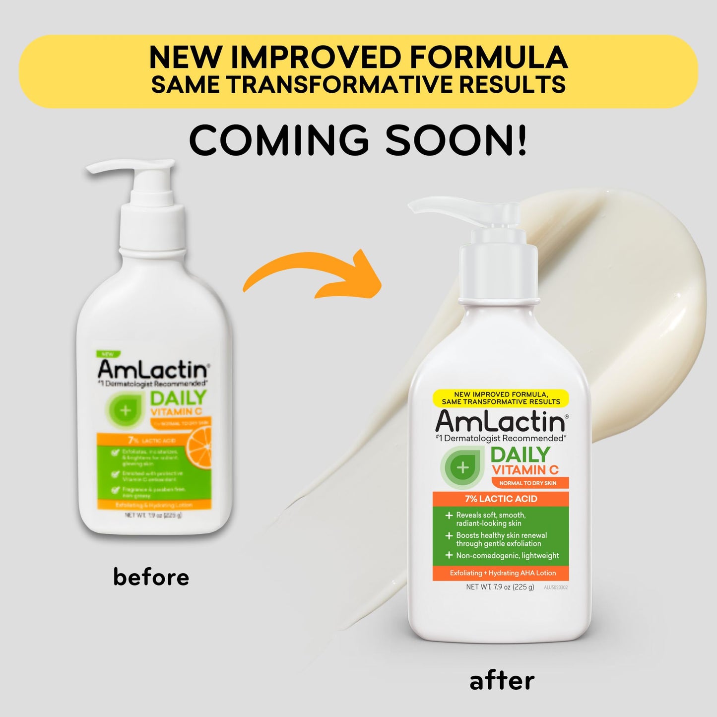 AmLactin Daily Vitamin C Lotion - 7.9 oz Body Lotion with 7% Lactic Acid - Skin-Brightening Exfoliator and Moisturizer for Dry Skin Beauty & Personal Care AmLactin