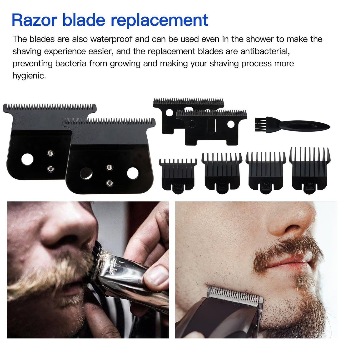 2-Pack Black Hair Clipper Blades for Andis T-Outline-r G GO GTO GTX Headliner, Model #04710/04521 Beauty and Personal Care USonline911