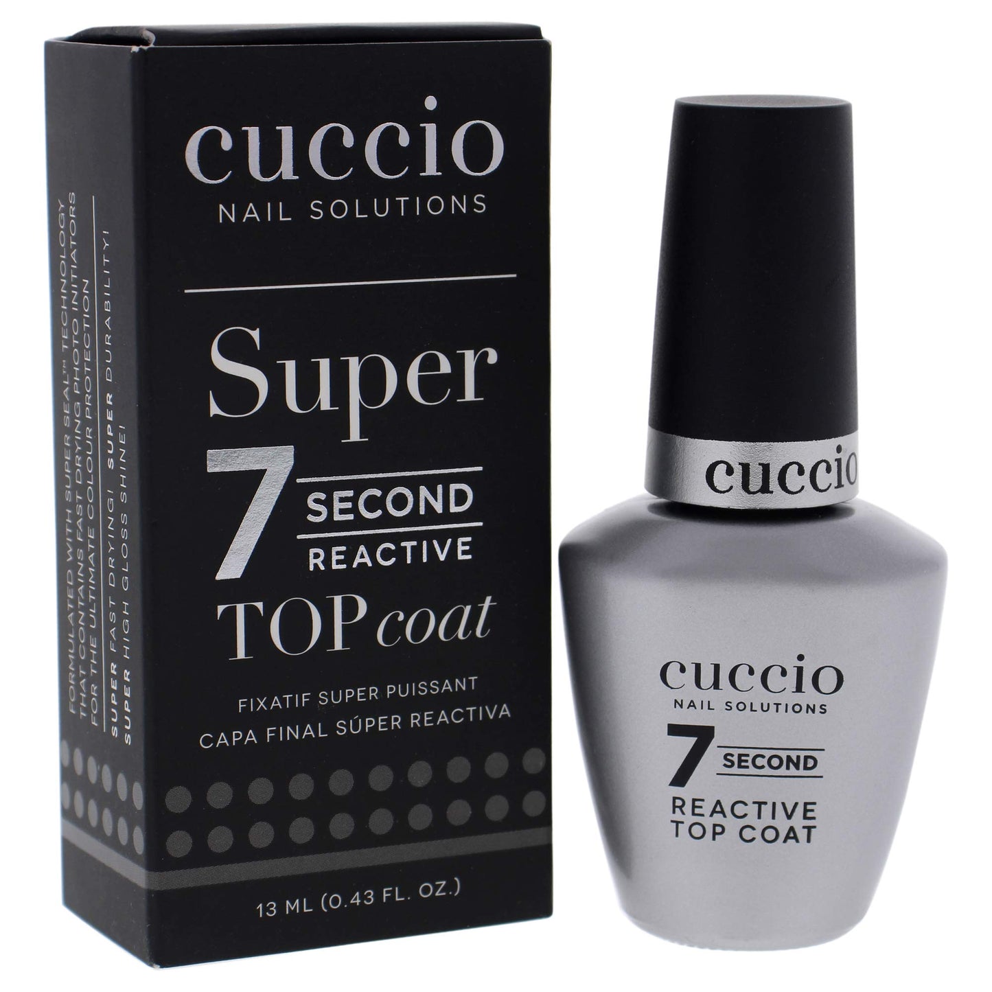 Cuccio Colour Super 7 Second Nail Top Coat - Super Quick Drying Formula - Creates A High Gloss Finish With Incredible Long-Lasting Durability Beauty & Personal Care Cuccio