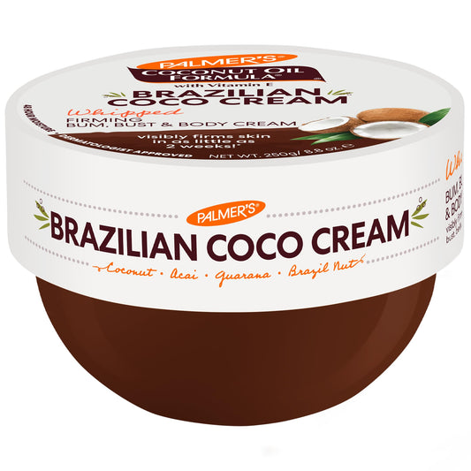 Palmer's Coconut Oil Formula Brazilian Coco Cream with Vitamin E, 8.8 Fl Oz, Whipped Bum, Bust & Body Cream, Helps with Skin Tightening & Firming Beauty & Personal Care Palmer's