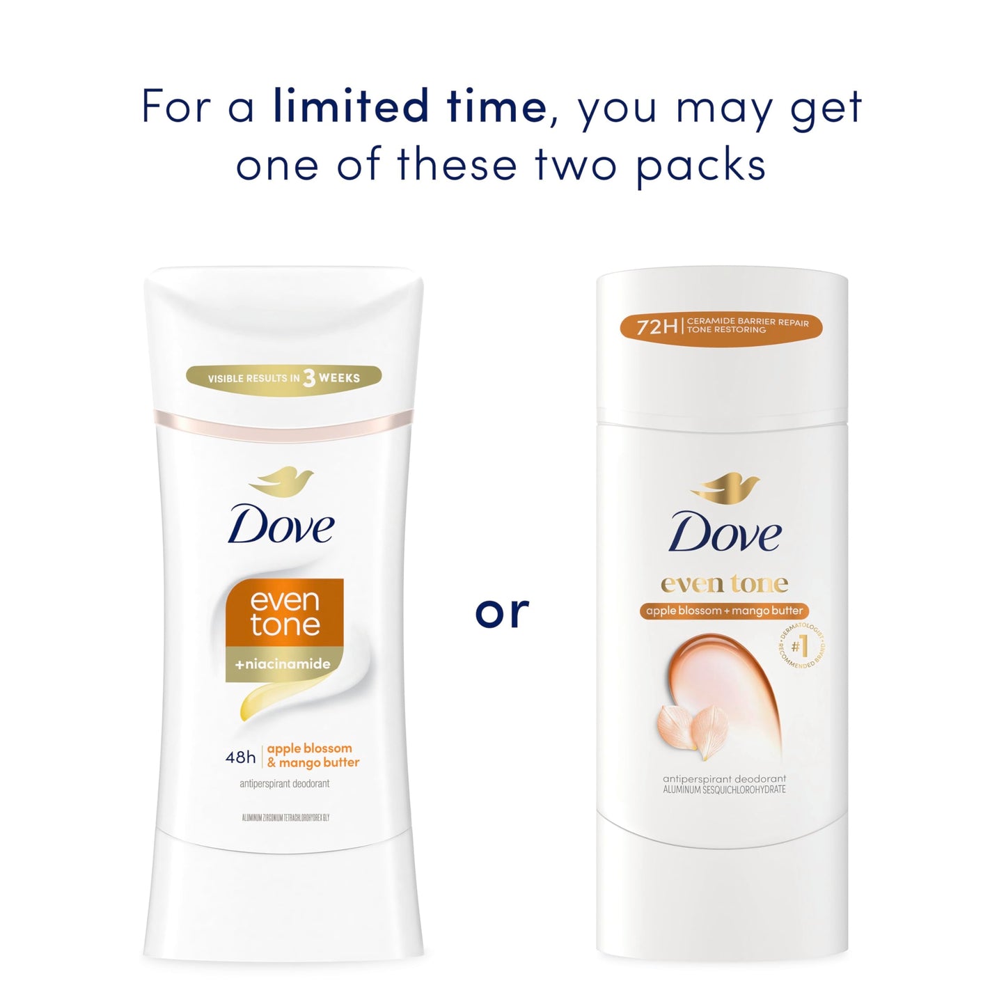 Dove Antiperspirant Deodorant Stick Apple Blossom & Mango Butter For Uneven Skin Tone 48-hour Odor and Sweat Protection 2.6 oz Beauty and Personal Care Dove