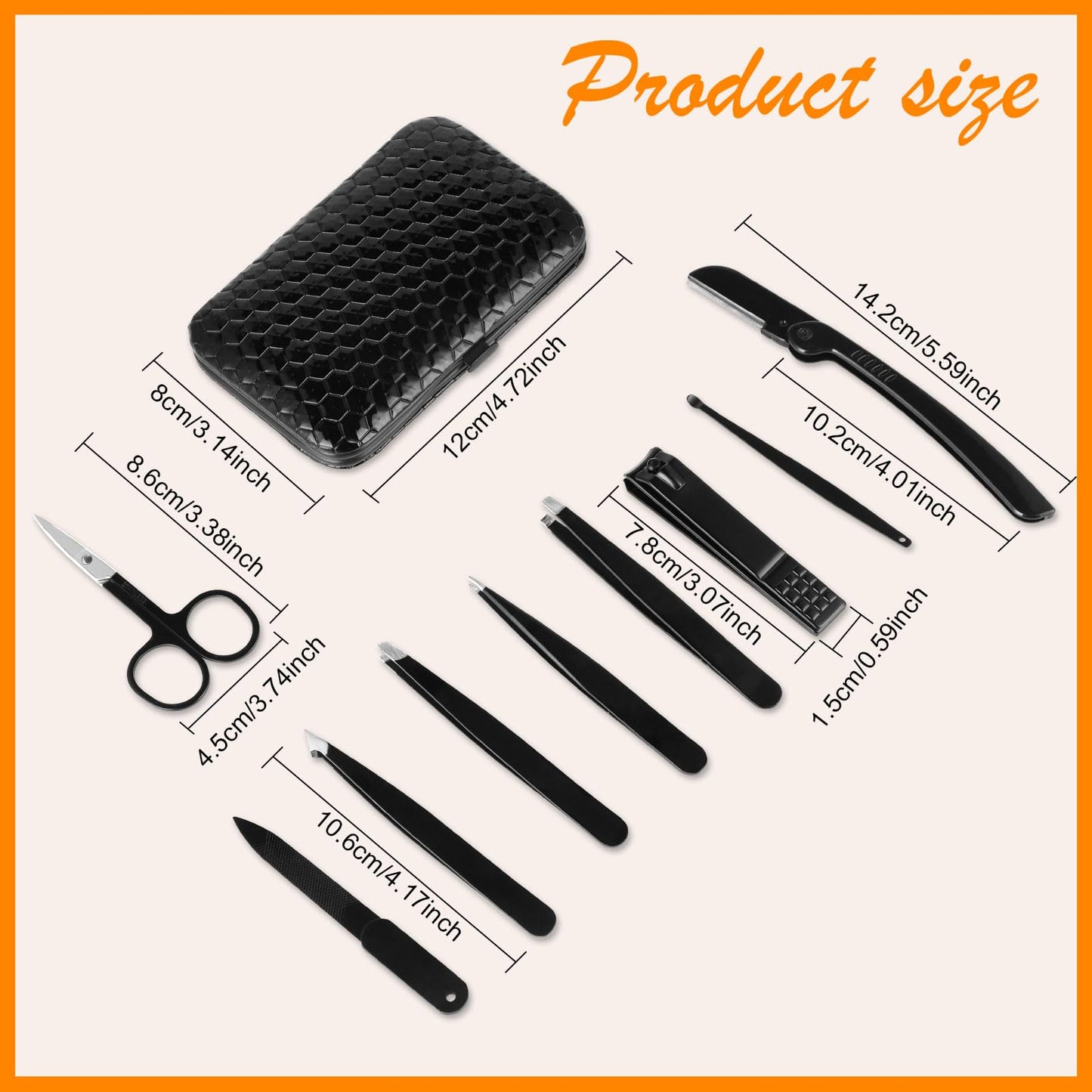 Yougai Tweezers Set,9 Pcs Professional Stainless Steel Tweezer Kit-Great Precision Eyebrow Tweezers for Ingrown Facial Hair with Leather Travel Case Beauty and Personal Care Yougai