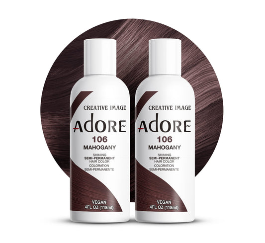 Adore Semi Permanent Hair Color (106 Mahogany) (2 Pack) | Vegan & Cruelty-Free Brown Hair Dye | No Ammonia, No Peroxide, No Alcohol | 4 Fl Oz Beauty & Personal Care Adore