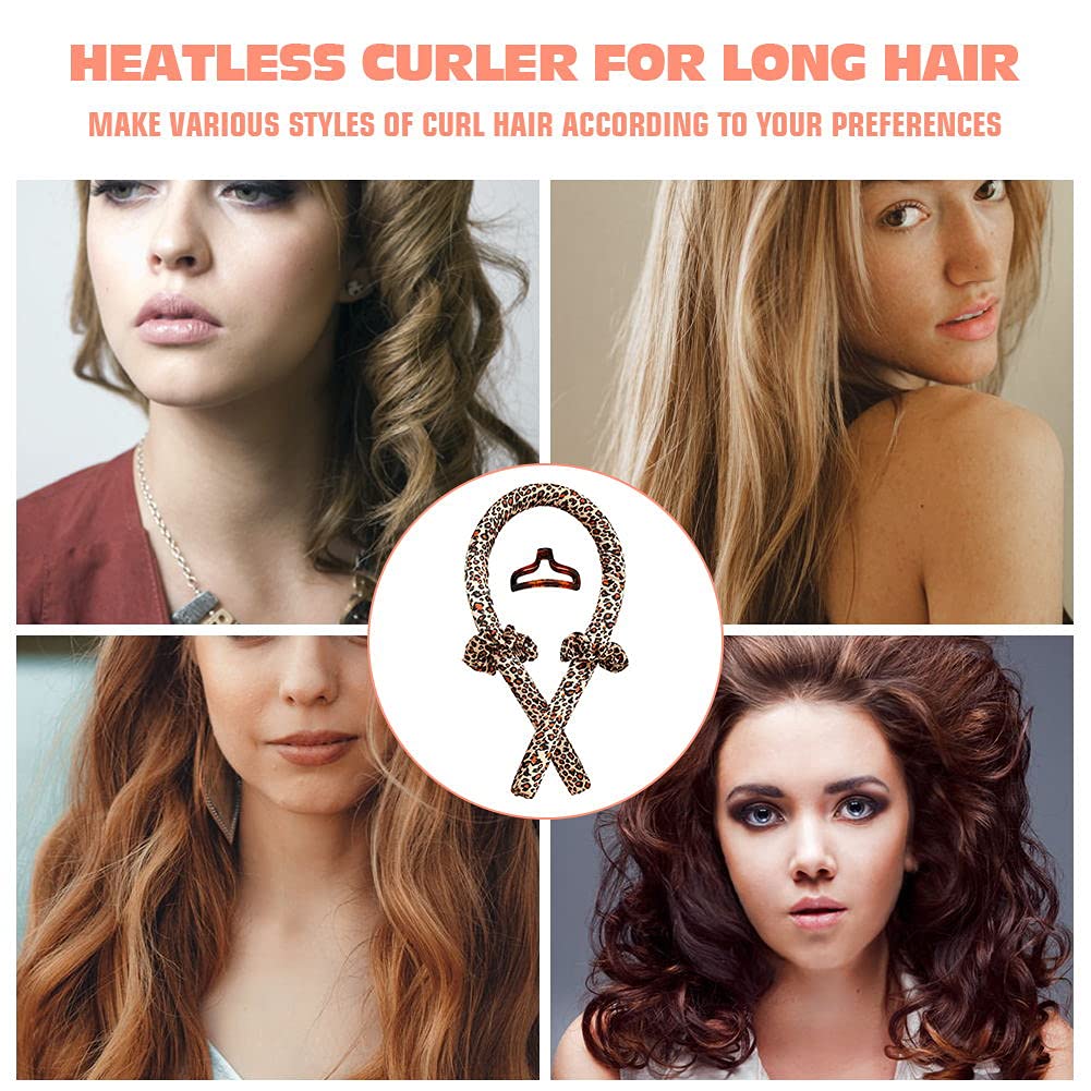 BATOUDE Heatless Curling Rod Headband No Heat Silk Ribbon Curling Rod Hair Roller Curls with Hair Claw Clip Lazy Natural Soft Wave DIY Hair Rollers Beauty & Personal Care BATOUDE