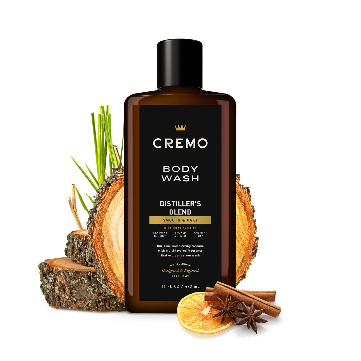 Cremo Body Wash Men, An Elevated Blend with Notes of Kentucky Bourbon, Smoked Vetiver and American Oak, 16 Fl Oz Beauty & Personal Care Cremo