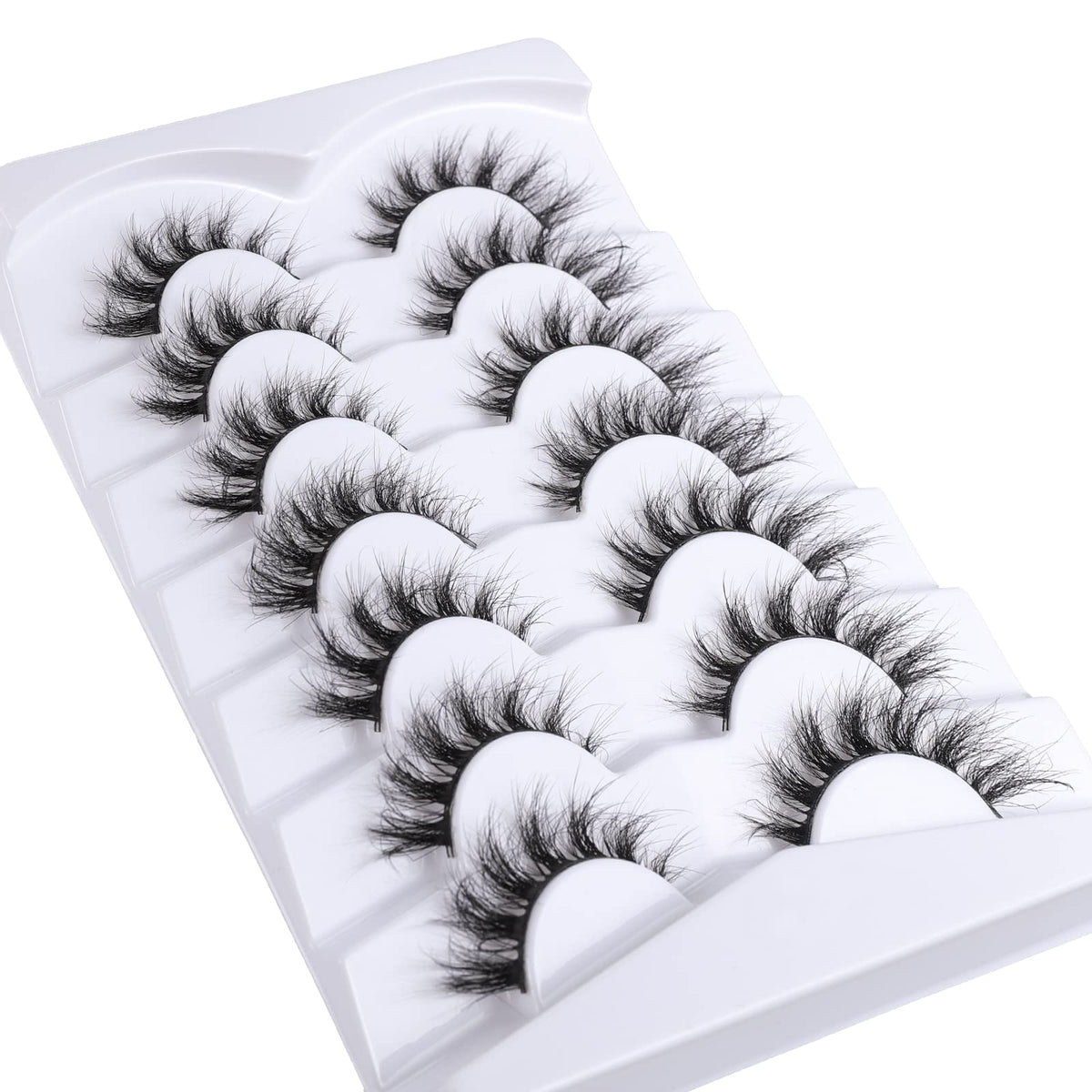 Mebver False Eyelashes Cat Eye Lashes Faux Mink Lashes Natural Look Fluffy Wispy Lashes That Look Like Extensions Pestañas Postizas D Curl Lash Strips Beauty & Personal Care Mebver