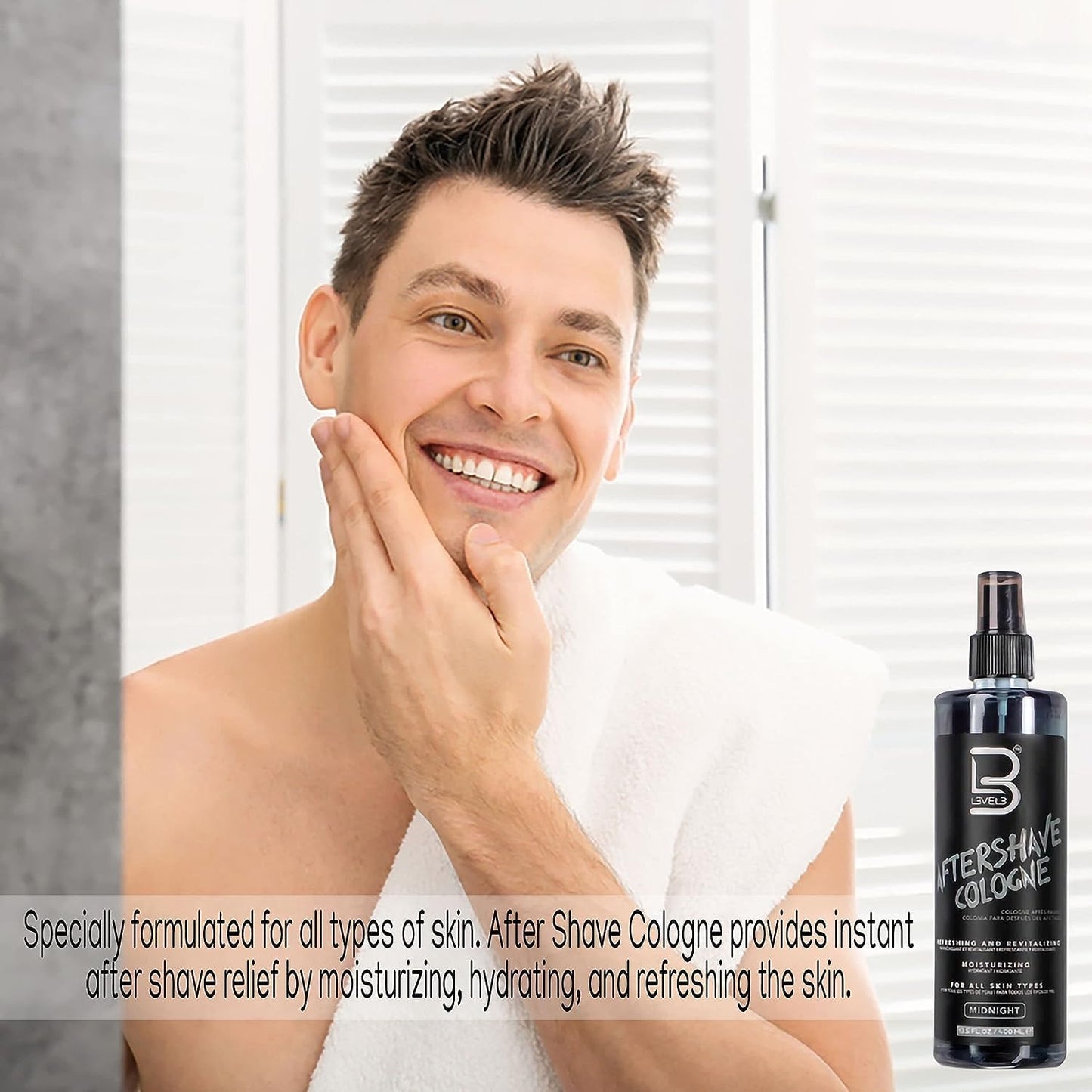 L3 Level 3 After Shave Spray Cologne - Softens Skin - Refreshes and Relieves Face and Skin - Moisturizing Formula Level Three After Shaving (Rose Beauty and Personal Care L3