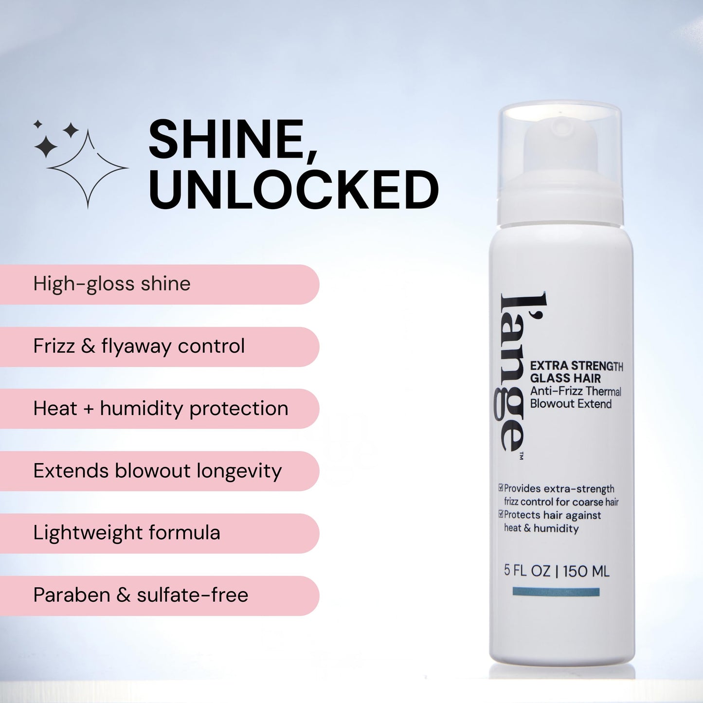 L'ANGE HAIR Extra Strength Glass Hair Anti-Frizz Thermal Blowout Extend | High-Performance Heat Protectant Spray for Ultimate Frizz Control & Shine | Beauty & Personal Care L'ANGE HAIR