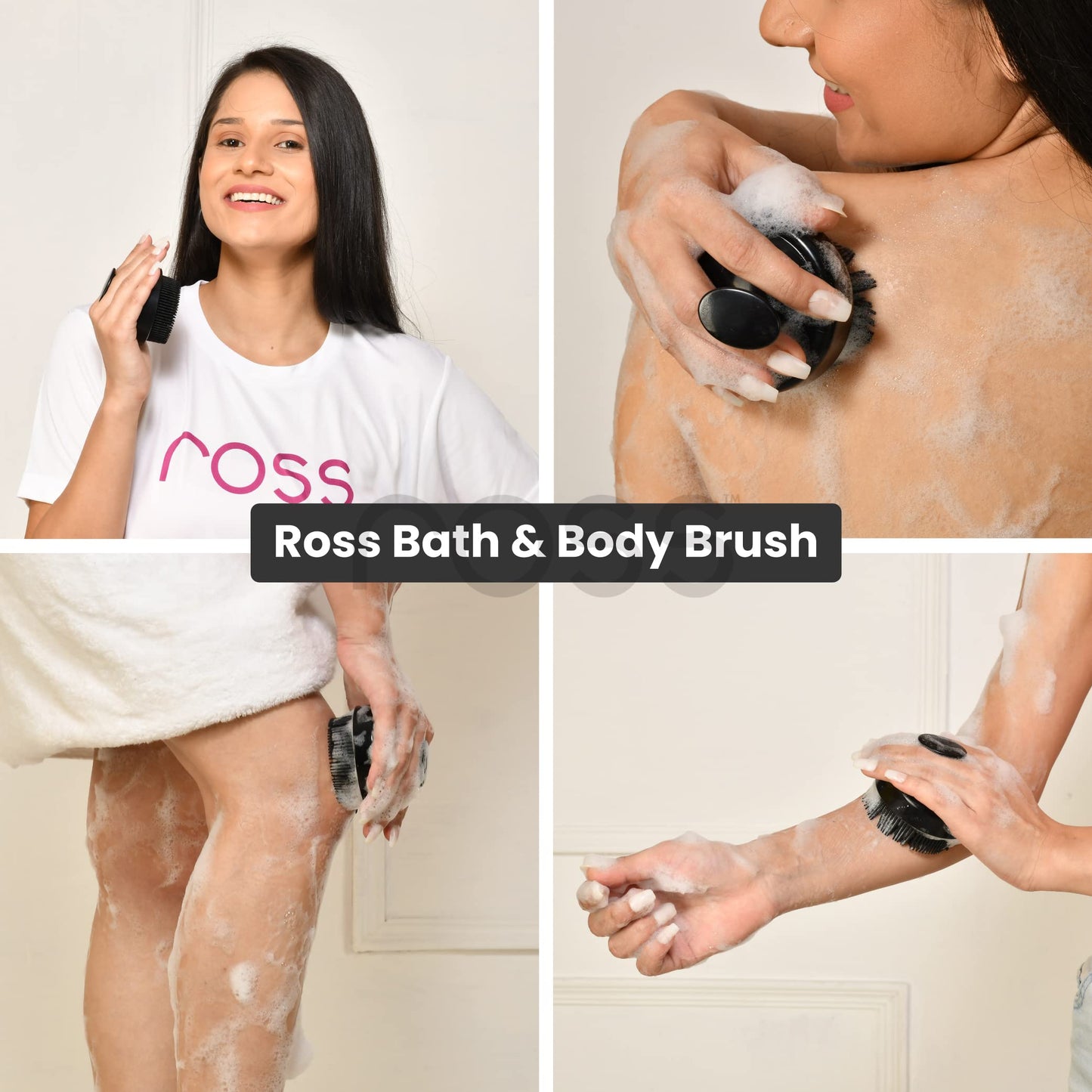 Ross Bath & Shower Massager Body Brush with Soft Silicone Bristles (Black) Beauty and Personal Care Ross