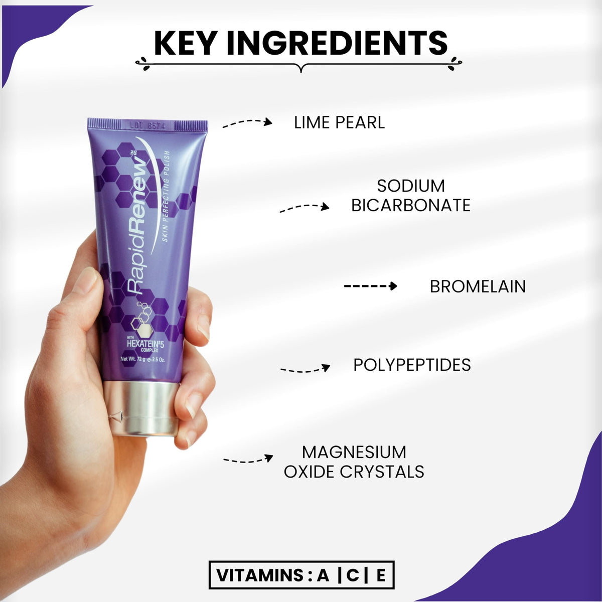 RapidRenew Skin Perfecting Polish - Exfoliating Face Wash and Facial Scrub with Vitamin C, Hexatein 5 Complex - Face Exfoliator for Women & Men, Pore Beauty & Personal Care RapidLash