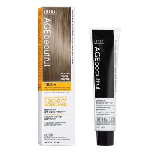 AGE beautiful Permanent Hair Color Dye Liqui Creme | 100% Gray Coverage | Anti-Aging Haircolor | Biotin for Thicker, Fuller Hair | Salon Coloring | Beauty & Personal Care AGE beautiful