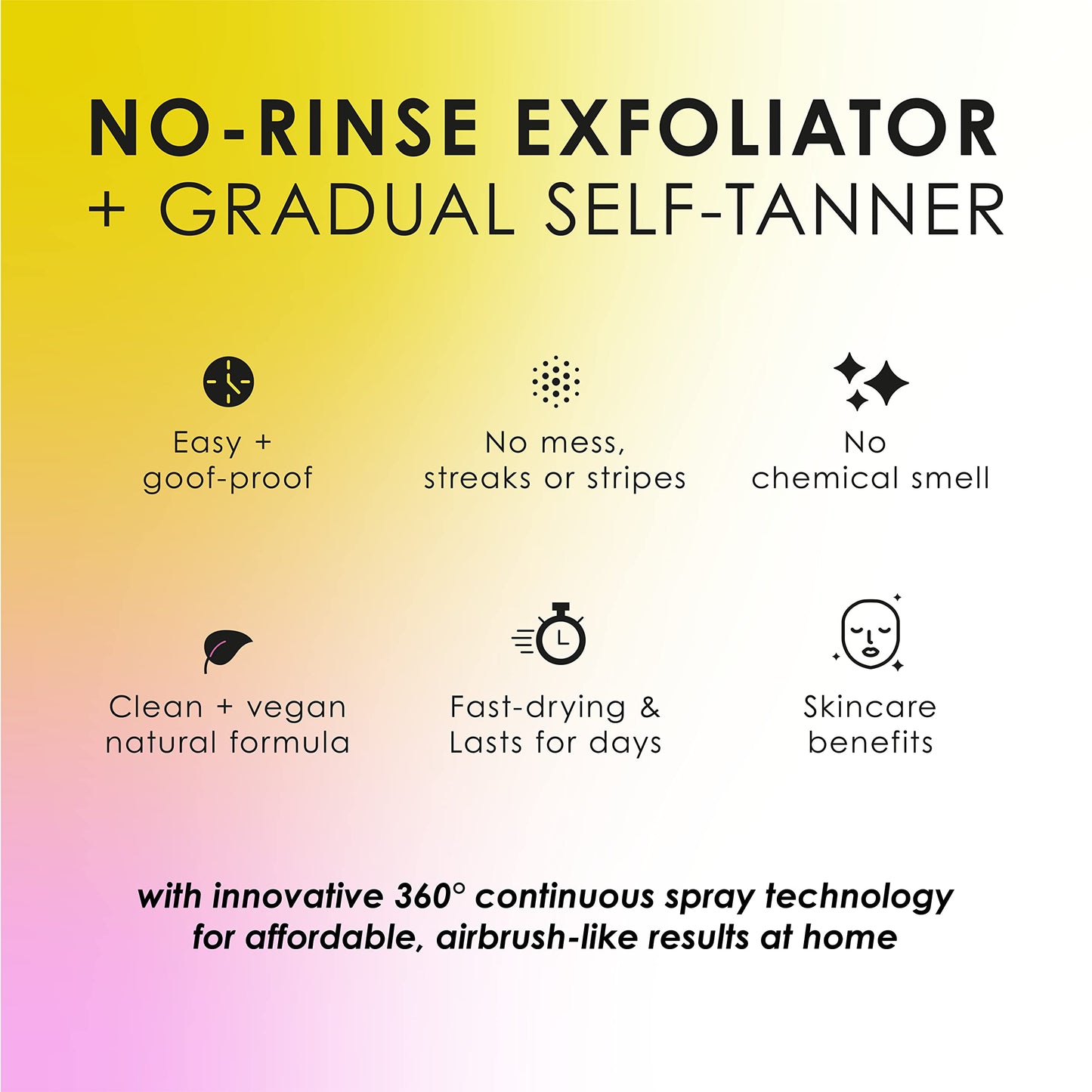 TEMPTU Mist Self Tanner Spray & Pre Tan BHA Exfoliator in Deluxe Ultra Fine Continuous Sprayer, Natural Gradual Tanning Water & No Rinse Hydrating Beauty & Personal Care TEMPTU