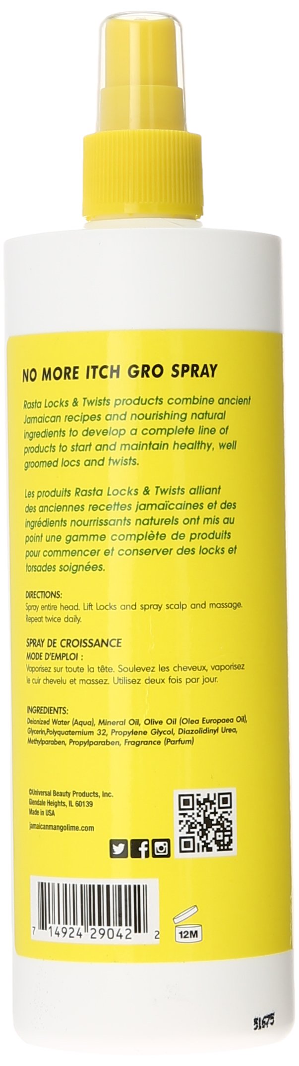 Jamaican Mango No More Itch Gro Spray, 16 Ounce Beauty & Personal Care Jamaican Mango & Lime