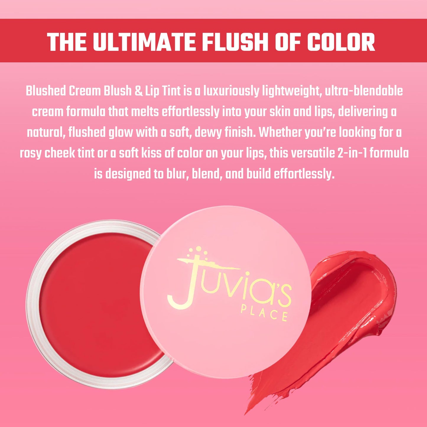 Juvia's Place Blushed Cream Blush - Wild Rose - Multi-Purpose Cream Blush for Cheeks & Lips - 2in1 Formula, Smooth Blendable Texture for a Soft Dewy Beauty & Personal Care Juvia's Place