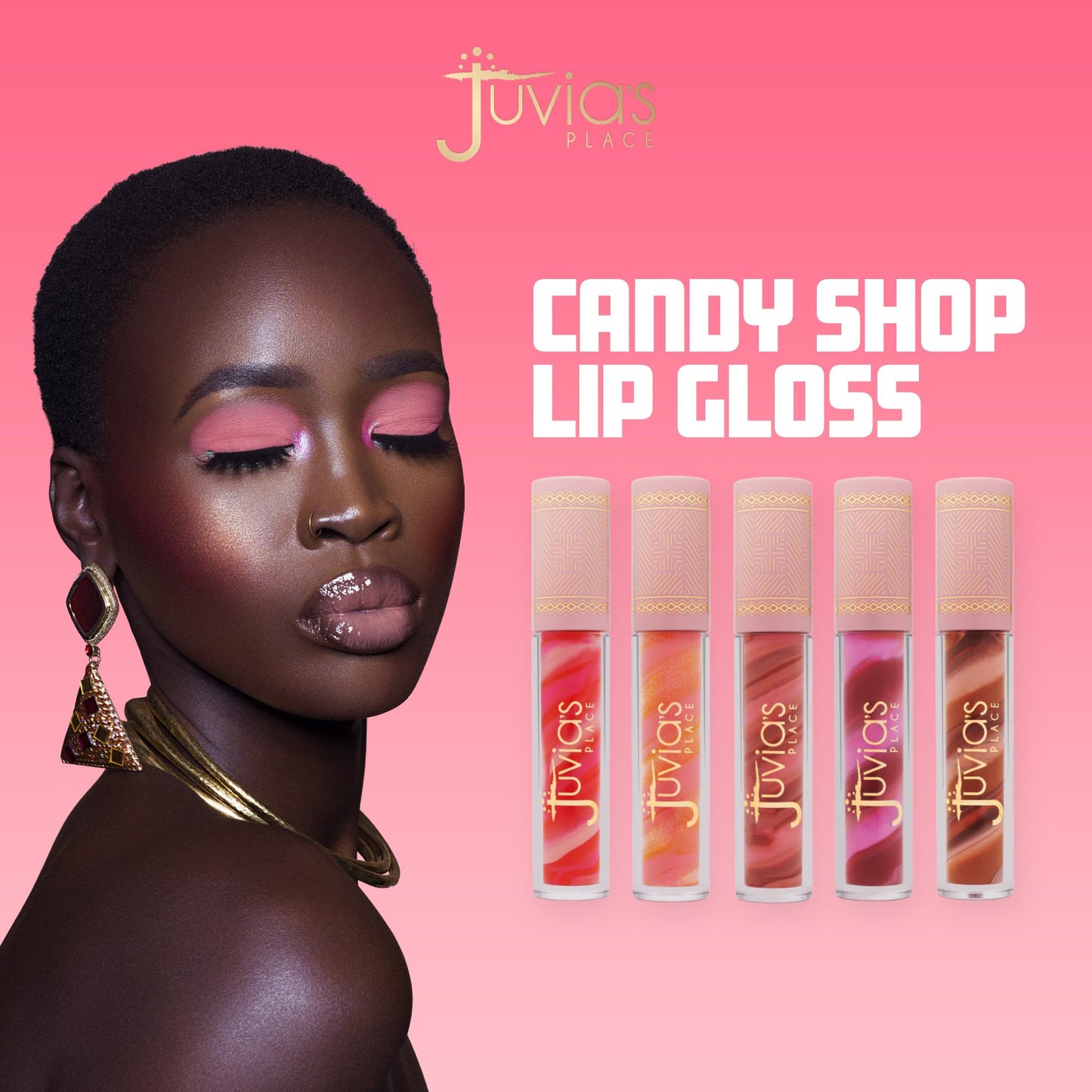 Juvia's Place Candy Shop Lip Gloss: Bubblegum - High-Shine Plumper for a Hydrating & Non-Sticky Glossy Pout, For a Moisturizing and Long-Lasting Beauty & Personal Care Juvia's Place
