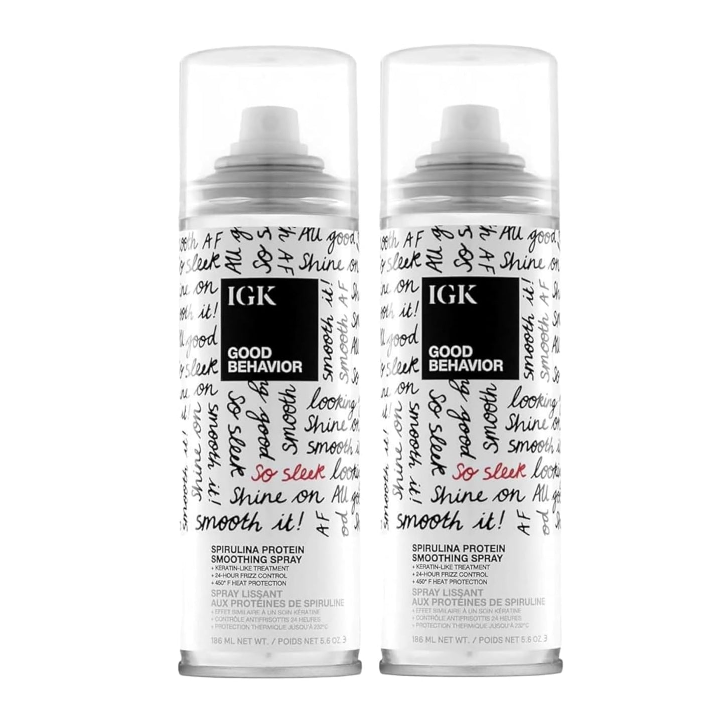 IGK GOOD BEHAVIOR Spirulina Protein Smoothing Spray | Keratin Like Treatment + Frizz Control + Heat Protectant | Vegan + Cruelty Free | 5.6 Oz (Pack Beauty & Personal Care IGK