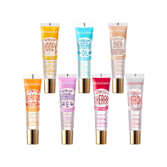Ruby Kisses Broadway Vita-Lip Clear Lip Gloss (7 Pack) Ultra-Hydrating & Soothing Formula with Vitamins, High-Shine Non-Sticky Finish Lip Balm with Beauty & Personal Care Ruby Kisses