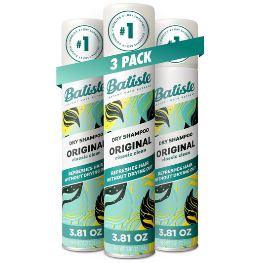 Batiste Dry Shampoo, Waterless shampoo, Original, 3.81oz, Pack of 3 Beauty and Personal Care Batiste Default Title