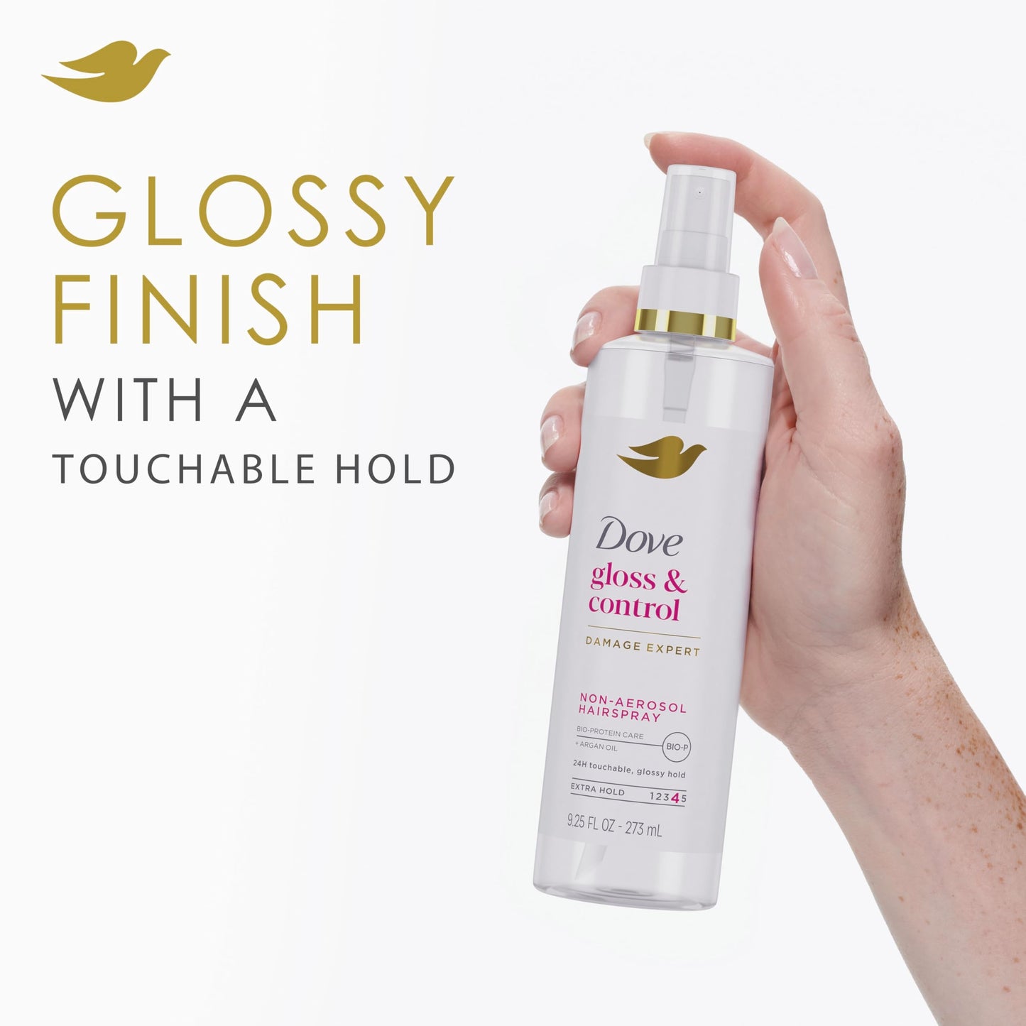 Dove Extra Hold Styling Hairspray Gloss & Control Hairspray Non-Aerosol for Long-Lasting Hold & Shine for 24H Touchable, Glossy Hold 9.25 oz Beauty & Personal Care Dove