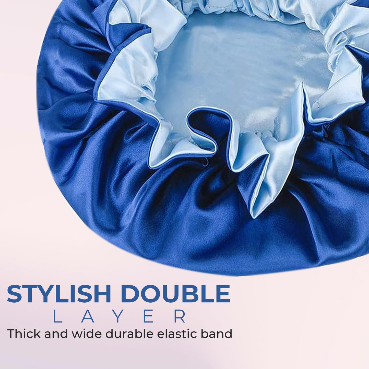 BE BEAUTIFUL EXTENSIONS women Bonnet sleeping bonnet satin night cap bonnet for women with curly hair satin cap for natural hair blue Beauty and Personal Care BE BEAUTIFUL EXTENSIONS