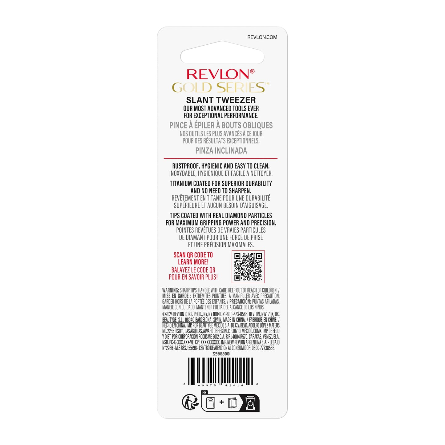 Revlon Gold Series Slant Tweezer Beauty & Personal Care REVLON