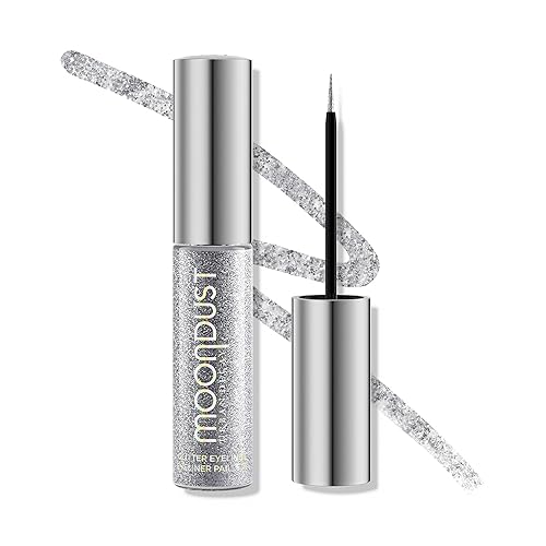 URBAN DECAY Moondust Liquid Glitter Eyeliner (Glamrock - Silver Glitter), Sparkly Eye Liner, Glitter Eyeshadow Topper, Universal Shimmering Shades, No Beauty & Personal Care URBAN DECAY