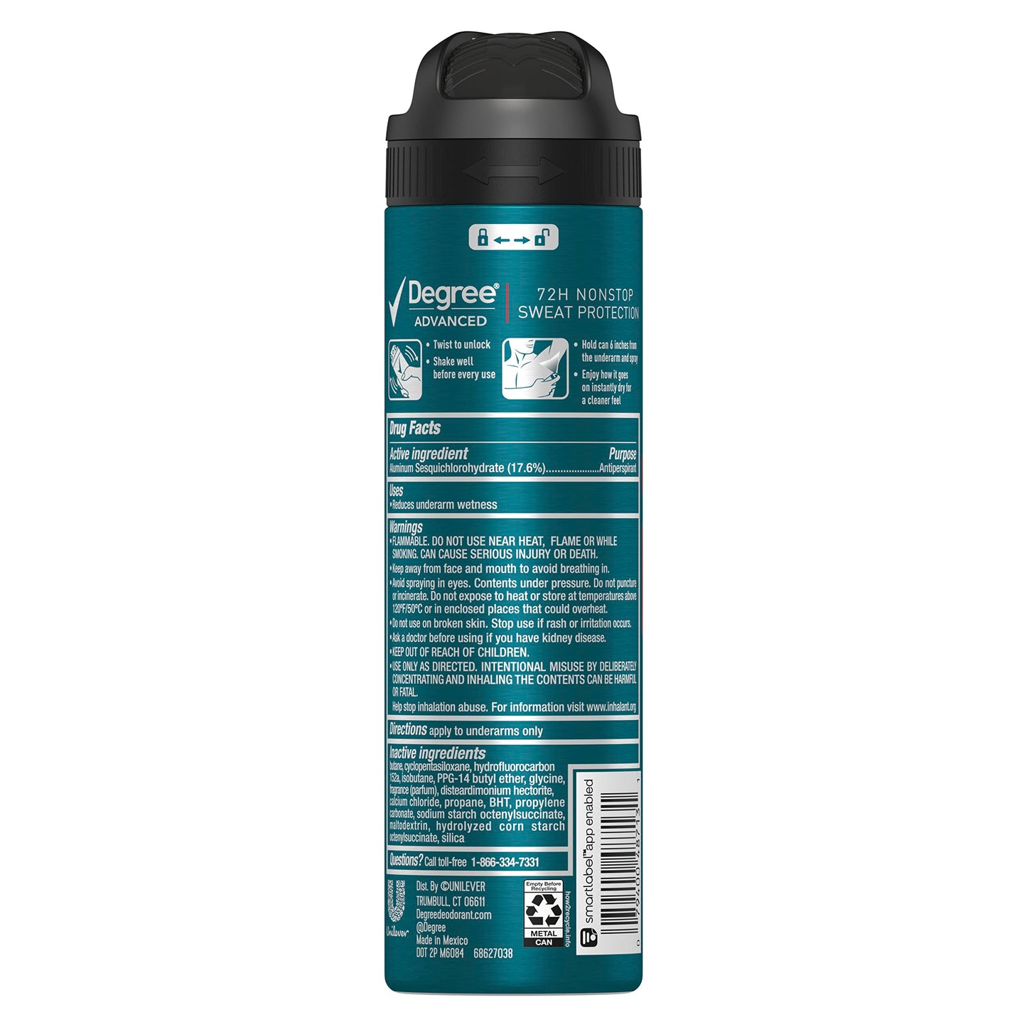 Degree, Men Anti-Perspirant Aerosol Advance Nonstop, 3.8 Ounce Beauty and Personal Care Degree