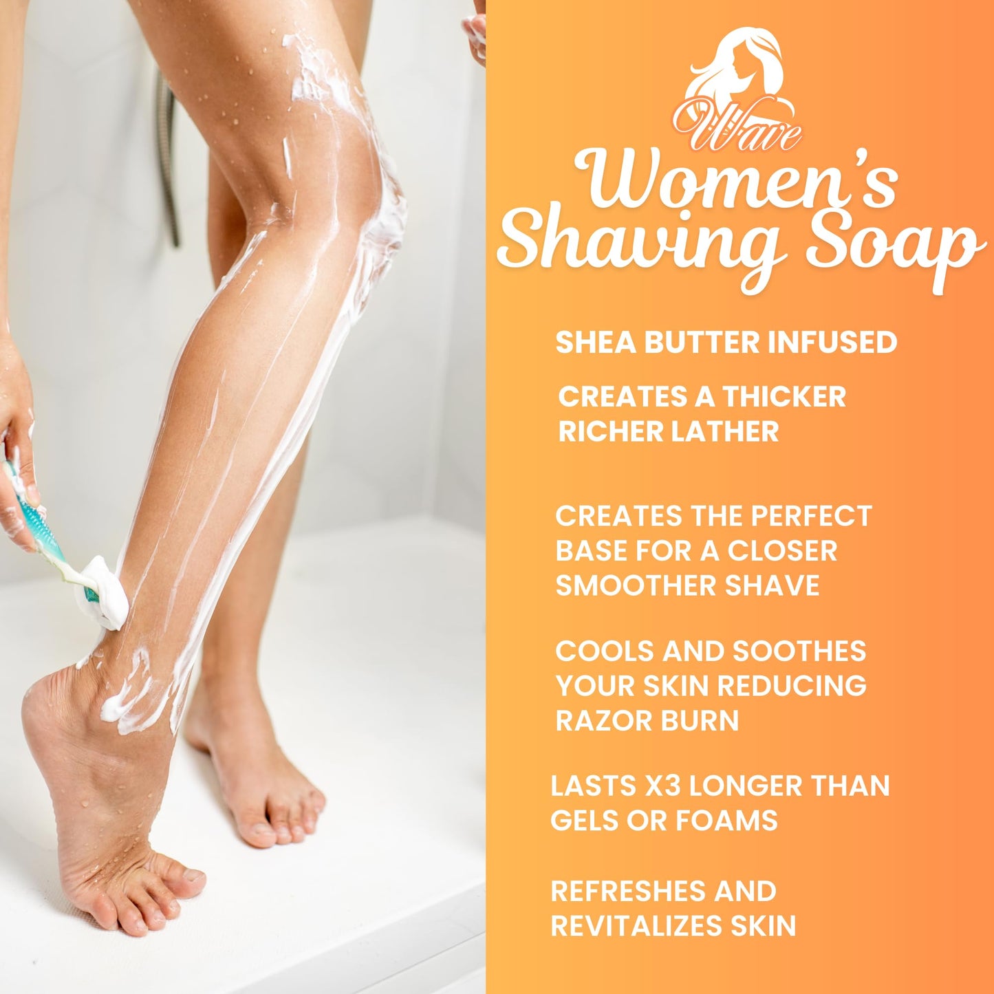 Vanilla Citrus Shaving Soap for Women - Shea Butter Infused Moisturizing Bar for Sensitive Skin - Long-Lasting, Smooth Shave for Legs, Underarms Beauty and Personal Care G.B.S