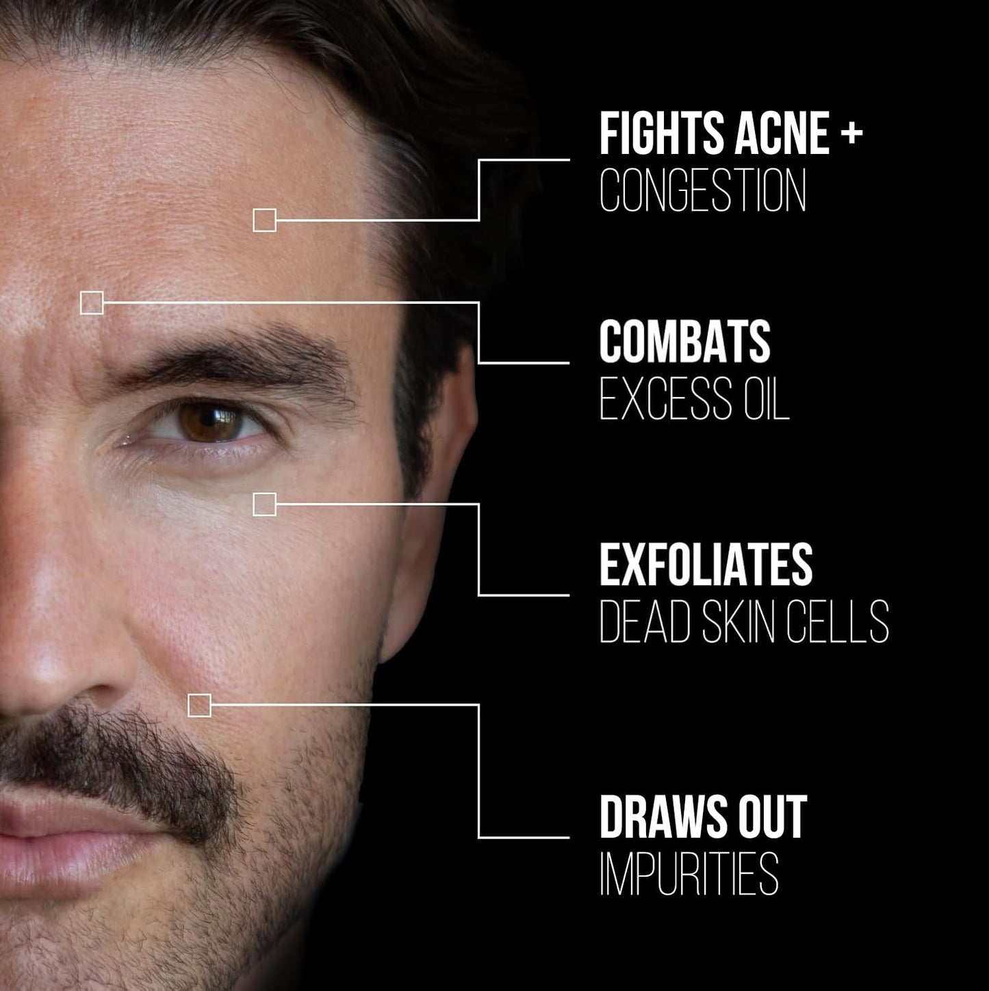 RUGGED & DAPPER - Premium Face Mask for Men - Deep Pore Cleansing Treatment - Fights Blackheads + Acne + Excess Oil - USA Made with Natural Kaolin Beauty & Personal Care RUGGED & DAPPER