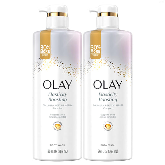 Olay Body Wash for Women, Elasticity Boosting, Collagen Peptide Serum Complex, Renews Moisture, Free of Parabens & Phthalates, Vitamin B3 Lameller Beauty & Personal Care Olay