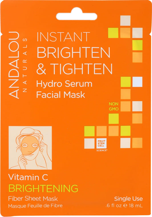 Andalou Naturals Instant Brighten & Tighten Hydro Serum Facial Mask, 0.6 Fluid Ounce Beauty & Personal Care Andalou Naturals