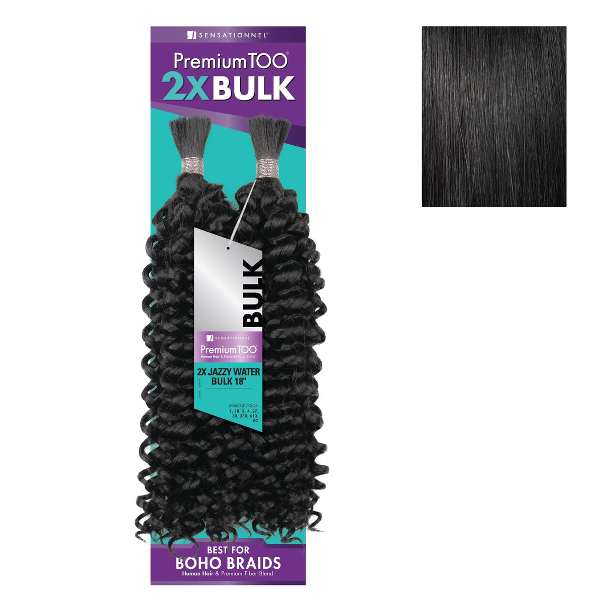 Sensationnel PremiumToo Bulk Weaving-2X Jazzy Water,1pk 18in, 1 JETBLACK