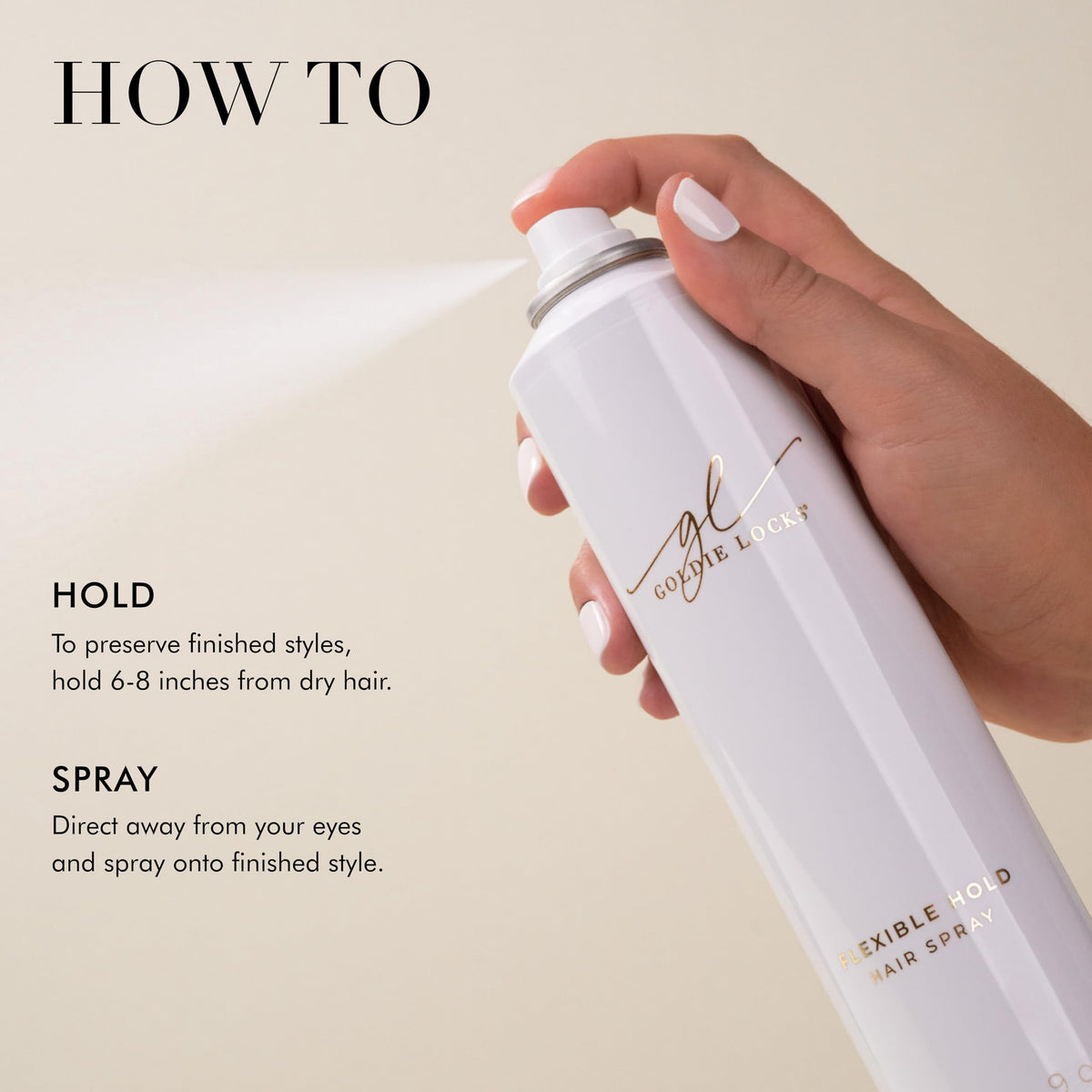 Goldie Locks Travel Size Flexible Hold Hairspray - 3.4 fl oz - Lightweight, All-Day Hold & Brushable Finish - Humidity Resistant - Safe for Extensions Beauty & Personal Care Goldie Locks